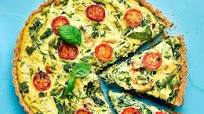 Vegan spinach & cherry tomato quiche Vegan spinach & cherry tomato quiche