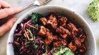 Chipotle Tofu Rice Bowl With Guacamole Chipotle Tofu Rice Bowl With Guacamole