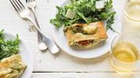 Three-Cheese Stromboli with Pesto and Red Peppers Three-Cheese Stromboli with Pesto and Red Peppers