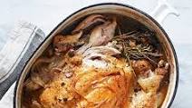 Pot-roast chicken with stock Pot-roast chicken with stock