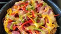 How to Prepare Speedy Pepperoncini,bell pepper,easy peel sausage in boboli pizza crust How to Prepare Speedy Pepperoncini,bell pepper,easy peel sausage in boboli pizza crust