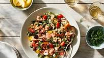 Greek Orzo with Salmon, Feta, and Spinach Greek Orzo with Salmon, Feta, and Spinach