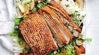 Pork belly with roast pear and rocket salad Pork belly with roast pear and rocket salad