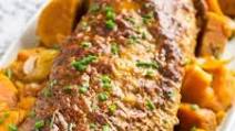 BBQ Slow Cooker Pork Loin & Sweet Potatoes BBQ Slow Cooker Pork Loin & Sweet Potatoes