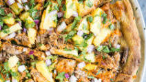 Al Pastor Pizza with Plantain Crust Al Pastor Pizza with Plantain Crust