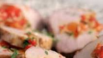 Mediterranean Pork Tenderloin Crostini Mediterranean Pork Tenderloin Crostini