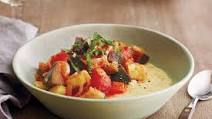 Slow-Cooked Ratatouille Over Goat Cheese Polenta Slow-Cooked Ratatouille Over Goat Cheese Polenta