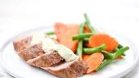 Pork Tenderloin with Basil-Pecorino Cream Sauce and seared carrots and green beans Pork Tenderloin with Basil-Pecorino Cream Sauce and seared carrots and green beans