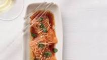 Salmon Sashimi with Ginger and Hot Sesame Oil Salmon Sashimi with Ginger and Hot Sesame Oil