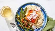 Honey Teriyaki Salmon with Brown Rice & Spicy Green Beans Honey Teriyaki Salmon with Brown Rice & Spicy Green Beans