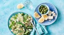 Warm Greek rice salad with lemon honey dressing recipe Warm Greek rice salad with lemon honey dressing recipe