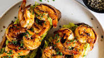 Smashed avocado shrimp bruschetta Smashed avocado shrimp bruschetta