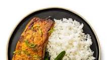 Broiled Salmon and Snap Peas with Jasmine Rice Broiled Salmon and Snap Peas with Jasmine Rice