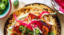Salmon Tacos with Avocado Crema Salmon Tacos with Avocado Crema
