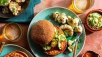 Spicy barbacoa tofu burgers with chipotle cauliflower and guacamole Spicy barbacoa tofu burgers with chipotle cauliflower and guacamole