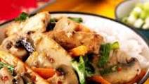 Five spice pork and mushroom stir-fry Five spice pork and mushroom stir-fry
