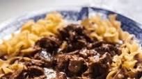 The Coziest, Creamiest Beef Tips with Egg Noodles The Coziest, Creamiest Beef Tips with Egg Noodles