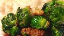 Glazed Meatballs with Brussels Sprouts Glazed Meatballs with Brussels Sprouts