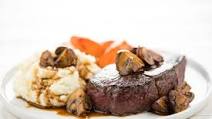 Steak Bourguignon with sour cream mashed potatoes and roasted carrots Steak Bourguignon with sour cream mashed potatoes and roasted carrots