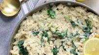 Creamy Vegan Lemon Orzo Pasta with Spinach Creamy Vegan Lemon Orzo Pasta with Spinach