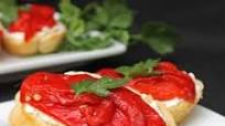 Goat Cheese-Sweet Red Pepper Bruschetta Goat Cheese-Sweet Red Pepper Bruschetta