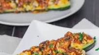 Chicken Enchilada Stuffed Zucchini Chicken Enchilada Stuffed Zucchini