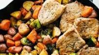 Skillet Pork Chops with Maple Dijon Vegetables Skillet Pork Chops with Maple Dijon Vegetables