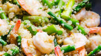 Garlic Butter Shrimp, Quinoa and Asparagus Garlic Butter Shrimp, Quinoa and Asparagus