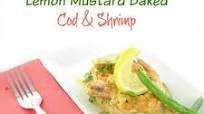 Oven Baked Cod and Shrimp with Lemon Mustard - Gluten free Oven Baked Cod and Shrimp with Lemon Mustard - Gluten free