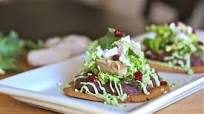 Tostadas with Cranberry Black Beans and Avocado Crema Tostadas with Cranberry Black Beans and Avocado Crema
