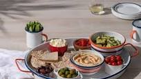 Mezze Platter with Hummus and Smashed Cucumbers Mezze Platter with Hummus and Smashed Cucumbers