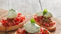 Bruschetta and Boursin with tomato and basil Bruschetta and Boursin with tomato and basil