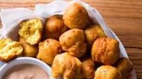 Cast Iron Hushpuppies with Chipotle Aioli Cast Iron Hushpuppies with Chipotle Aioli