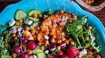 Middle Eastern Salad with Roasted Grapes, Harissa Cauliflower & Tahini Dressing Middle Eastern Salad with Roasted Grapes, Harissa Cauliflower & Tahini Dressing