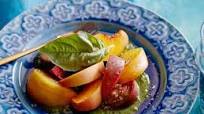 Tomato Peach Salad with Basil Tomato Peach Salad with Basil