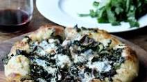 Grown-ups' Skillet Pizza: Crème Fraîche, Kale, Mushroom and Mozzarella Grown-ups' Skillet Pizza: Crème Fraîche, Kale, Mushroom and Mozzarella