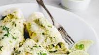 Chicken Enchiladas with Avocado Cream Sauce Chicken Enchiladas with Avocado Cream Sauce