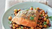 Grilled Salmon with Charmoula Chickpeas Grilled Salmon with Charmoula Chickpeas