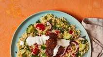 Meat-Free Kofte, Greek Bulgur Salad Meat-Free Kofte, Greek Bulgur Salad
