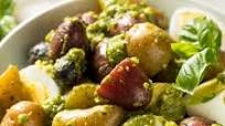 Warm Greek Potato Salad with Feta Cheese Pesto & Kalamata Olives Warm Greek Potato Salad with Feta Cheese Pesto & Kalamata Olives