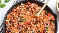 Mexican Style Cauliflower Rice with guacamole Mexican Style Cauliflower Rice with guacamole