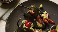 Chiles Rellenos with Tomato-and-Avocado Salsa Chiles Rellenos with Tomato-and-Avocado Salsa