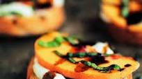 Peach Bruschetta with Whipped Goat Cheese Peach Bruschetta with Whipped Goat Cheese