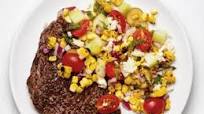 Grilled Steak with Greek Corn Salad Grilled Steak with Greek Corn Salad