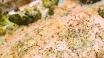 Keto Garlic Butter Salmon and Broccoli Sheet Pan Dinner Keto Garlic Butter Salmon and Broccoli Sheet Pan Dinner