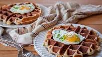 Ham and Parmesan Waffles with a Fried Egg Ham and Parmesan Waffles with a Fried Egg