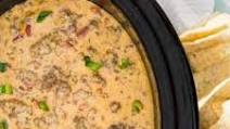 Crock Pot Queso with Beef & Sausage Crock Pot Queso with Beef & Sausage