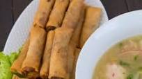 Crab and Corn Pearl Soup and Chinese Spring Roll Crab and Corn Pearl Soup and Chinese Spring Roll