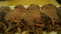 Moose steak with chanterelle mushroom stew Moose steak with chanterelle mushroom stew