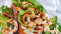 Prawn, avocado and chilli bruschetta Prawn, avocado and chilli bruschetta